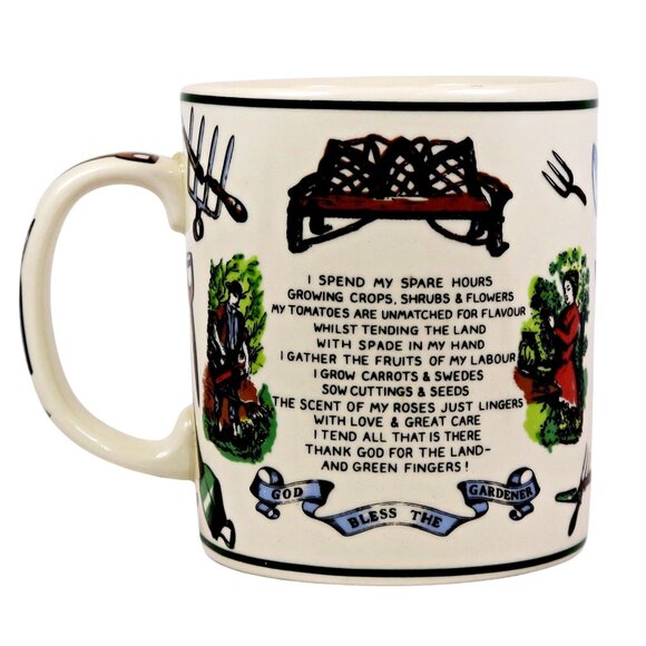 Paul Cardew Mug God Bless the Gardener England Vintage Whimsical Ceramic - Picture 3 of 6
